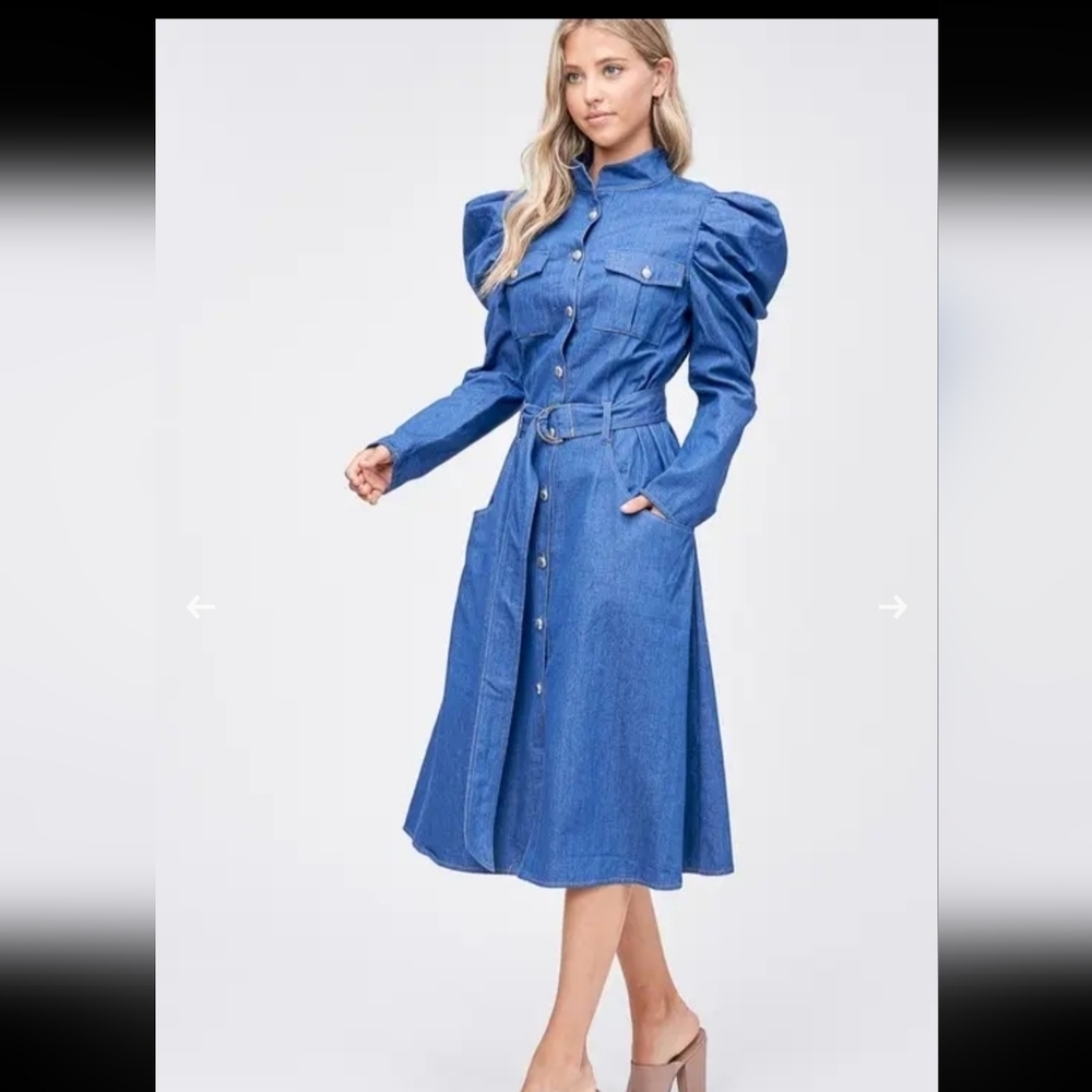 Misty Blue Denim Dress - Picture 7 of 10